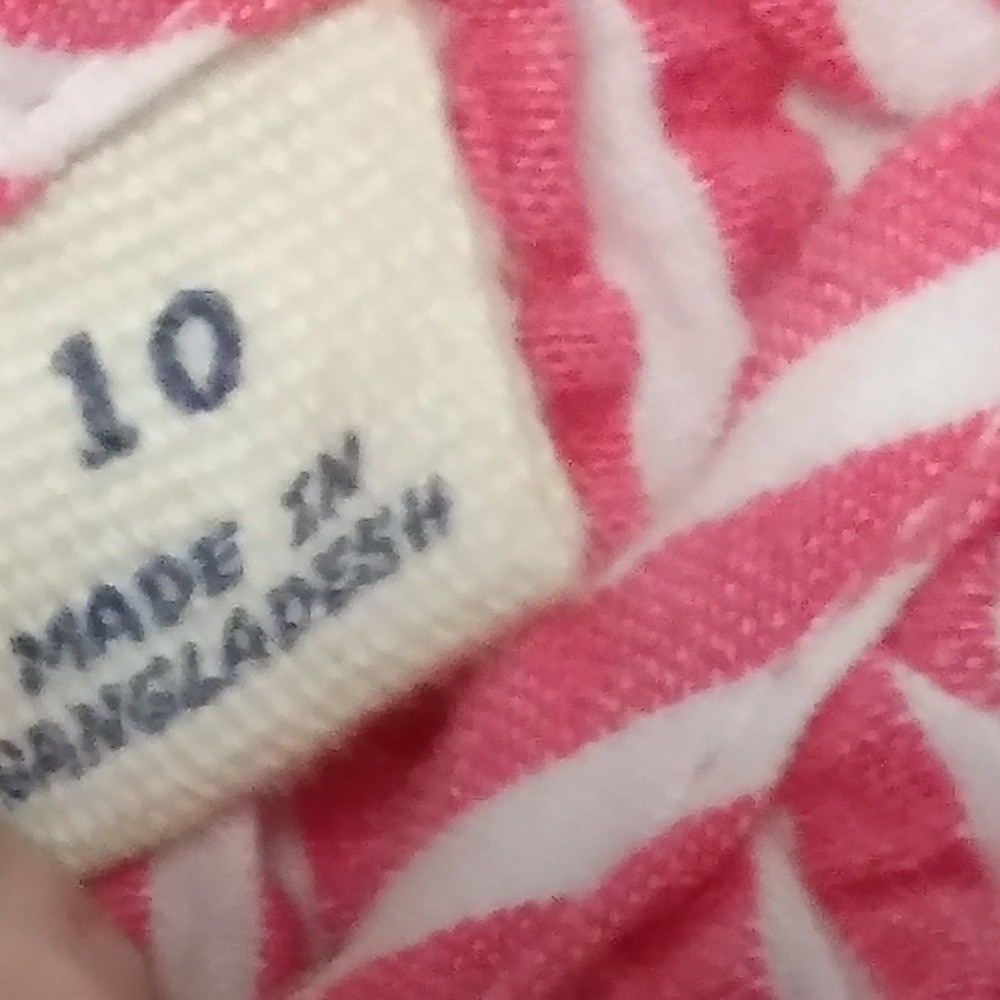 Lands' End Vintage Pink & White Pinstripe Seersucker Cap Sleeve Dress 10 modest - Picture 3 of 8